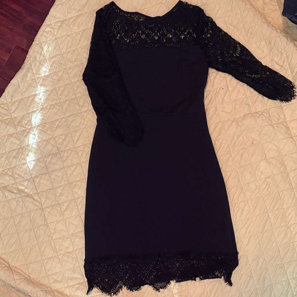 Express Black Lace Mini Dress